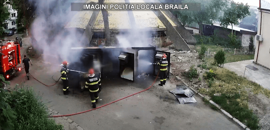ISU Dunarea Braila, incendiu modul de colectare deseuri