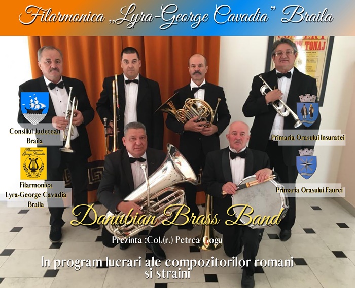 Formația camerală „Danubian Brass Band” va concerta la Însurăței și&nbsp;Făurei