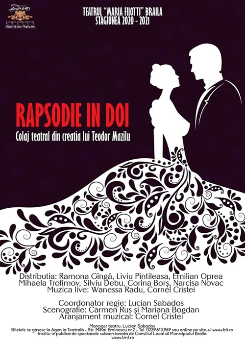 ANULAT! „Rapsodie în doi” cu actorii Teatrului „Maria&nbsp;Filotti”