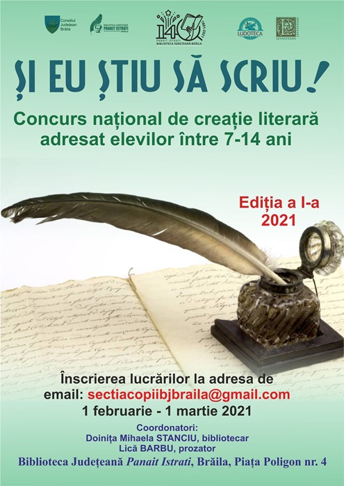 Atenție elevi! Concurs naţional de creaţie literară „Şi eu ştiu să&nbsp;scriu!”