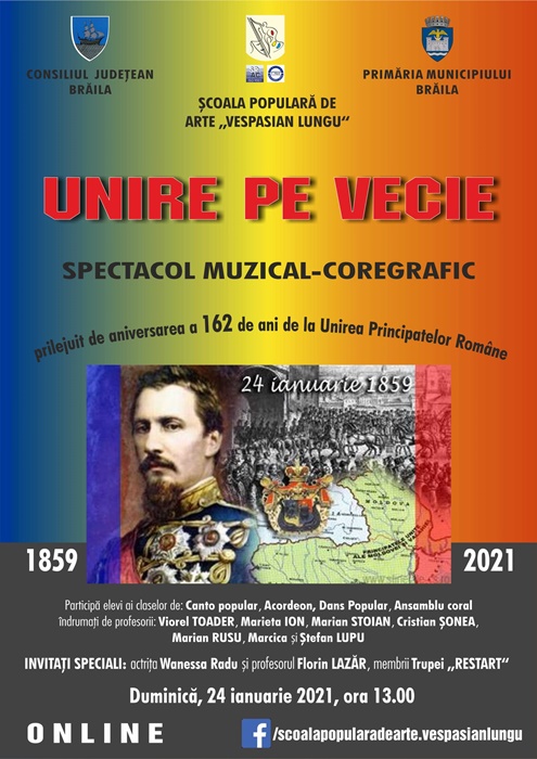 Spectacol de mare clasă la Școala de Arte “Vespasian Lungu”, dedicat Unirii Principatelor&nbsp;Române