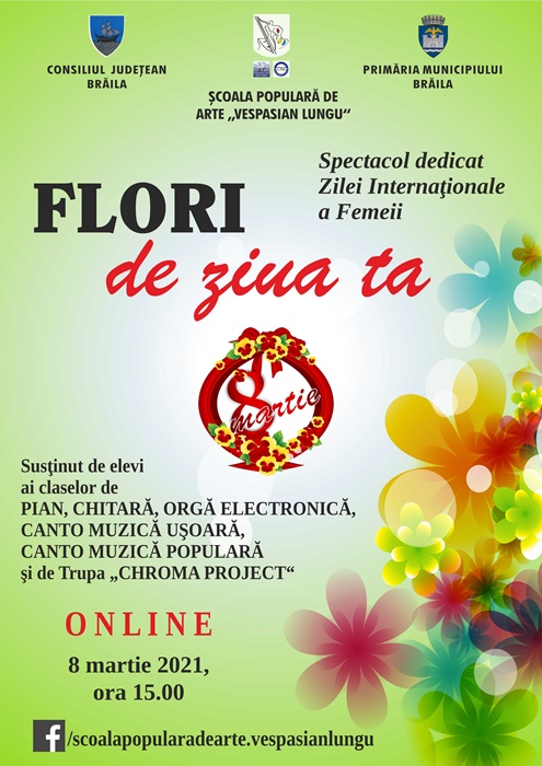 Şcoala de Arte “Vespasian Lungu” oferă Spectacolul Muzical „Flori de ziua&nbsp;ta”