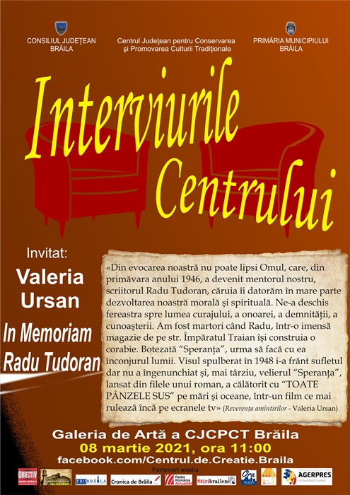 „Interviurile Centrului” cu Valeria&nbsp;Ursan