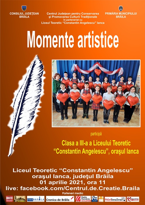 Momente artistice cu elevi ai Liceului Teoretic „Constantin Angelescu”, din&nbsp;Ianca