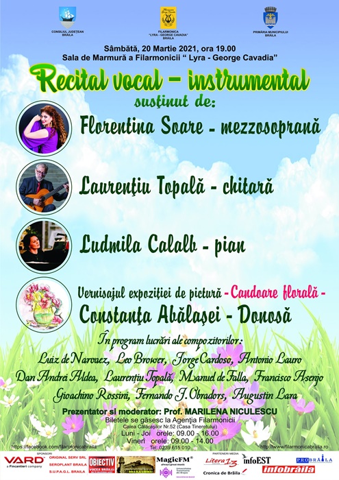 ”Dor de primăvară”, Recital vocal-instrumental la Filarmonica ”Lyra – George&nbsp;Cavadia”