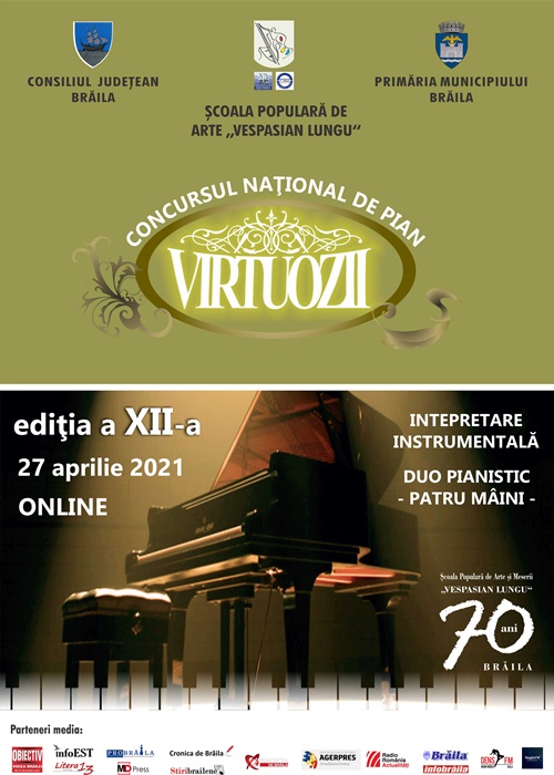 Înscrieri la Concursul Naţional de Pian pentru Copii “Virtuozii”&nbsp;Brăila