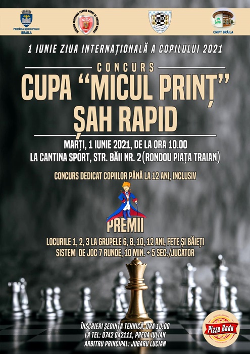 Ziua Internațională a Copilului sărbătorită, la Brăila, printr-un concurs de Șah&nbsp;rapid