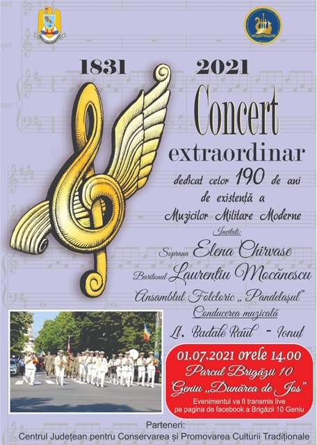 Concert extraordinar dedicat celor 190 de ani de existenţă a Muzicilor Militare&nbsp;Moderne