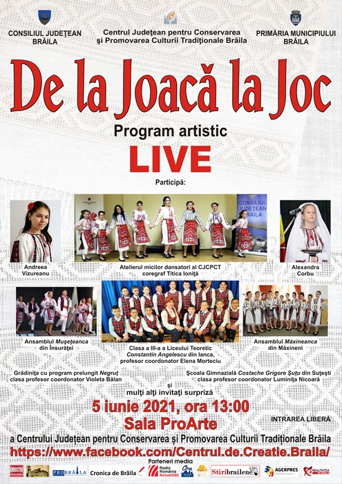 De la Joacă la Joc – Program artistic&nbsp;LIVE