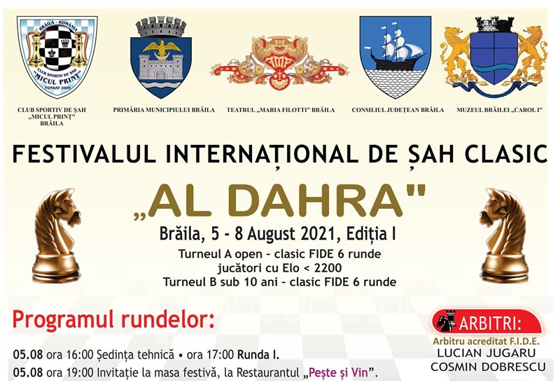 Se fac înscrieri la Festivalul Internațional de Șah Clasic „Al Dahra”, Ediția&nbsp;I