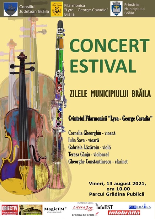 Concert instrumental estival, oferit de Cvintetul Filarmonicii “Lyra – George Cavadia”, de Zilele Municipiului&nbsp;Brăila