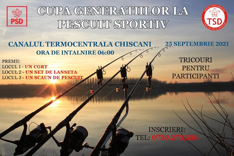 Tineretul Social Democrat Brăila organizează „Cupa Generațiilor la Pescuit&nbsp;Sportiv”