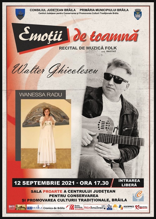„Emoții de toamnă” – recital de muzică folk cu Wanessa Radu și Walter&nbsp;Ghicolescu
