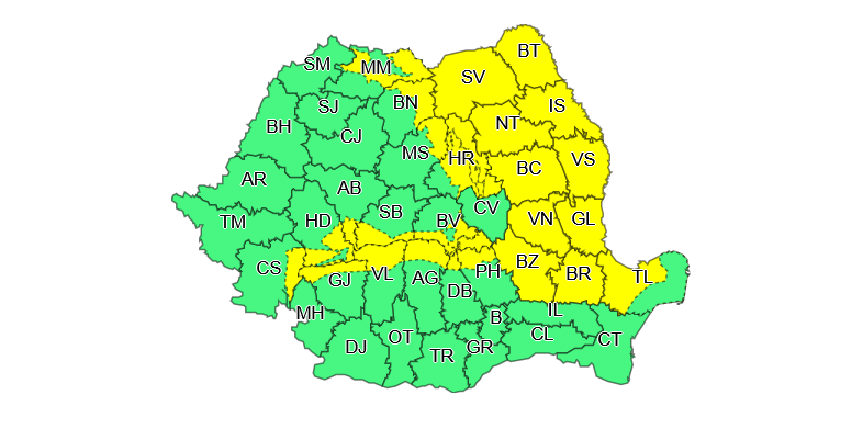 Atenție, polei! Cod galben pentru județele Brăila, Galați și&nbsp;Tulcea