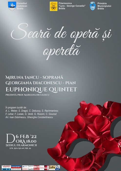 “Seară de operă și operetă” la Filarmonica “Lyra – George&nbsp;Cavadia”