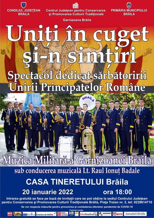 „Uniți în cuget și-n simțiri” – Spectacol dedicat sărbătoririi Unirii Principatelor&nbsp;Române