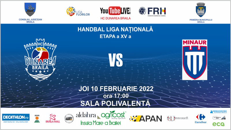 Joi, HC Dunărea Brăila joacă acasă cu CS Minaur Baia&nbsp;Mare