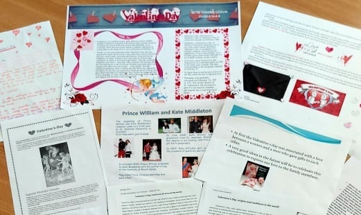 Expoziție dedicată „Valentine’s Day”, realizată de elevi ai Școlii „Ion Creangă” din&nbsp;Brăila