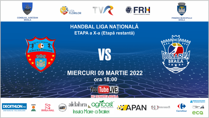 HC Dunărea Brăila joacă miercuri, în deplasare, cu CS Măgura Cisnădie, în Etapa a X-a din Liga Florilor Mol (etapă&nbsp;restantă)