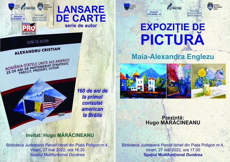 Dublu eveniment cultural, lansare de carte și vernisaj, la Biblioteca Județeană “Panait Istrati”&nbsp;Brăila