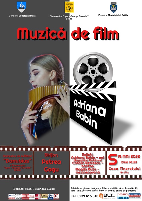 “Muzică de film”, un spectacol inedit în concepția Filarmonicii “Lyra – George Cavadia”&nbsp;Brăila