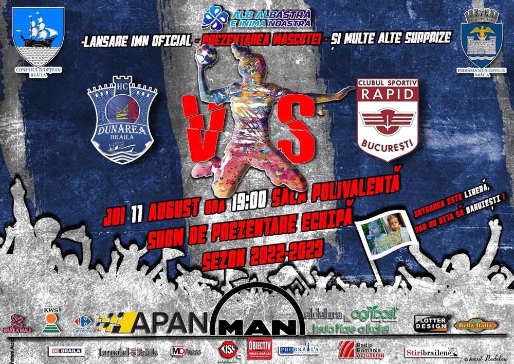 Pe 11 august, mare SHOW la Polivalentă | Prezentarea noului lot al HC Dunărea Brăila pentru sezonul competițional&nbsp;2022/2023