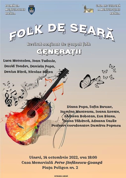 „Folk de Seară”, spectacol la Casa de Cultură a Municipiului&nbsp;Brăila