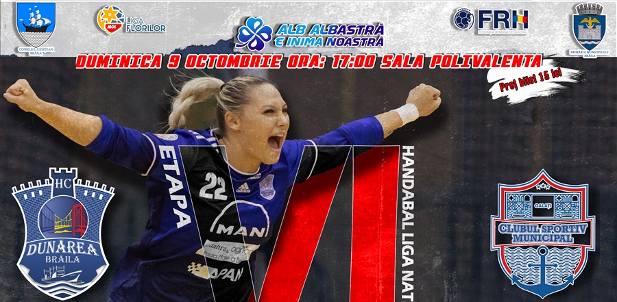 HC Dunărea Brăila joacă acasă cu CSM&nbsp;Galați