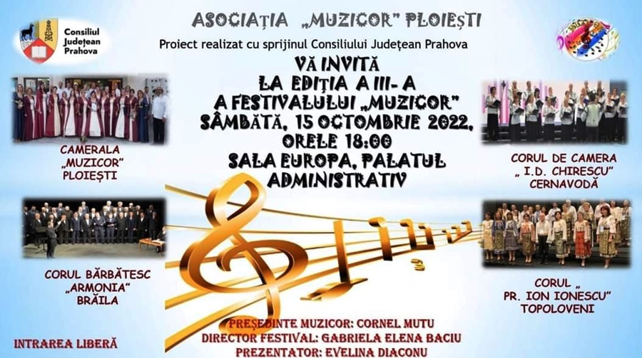 Corul Bărbătesc „Armonia”, din Brăila, va participa la cea de-a III-a ediție a Festivalului Internaţional “Muzicor” din&nbsp;Ploiești