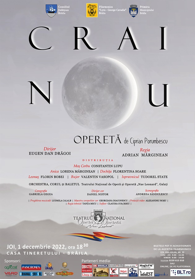 De Ziua Națională a României, Opereta “Crai Nou” de Ciprian Porumbescu revine pe scena din&nbsp;Brăila