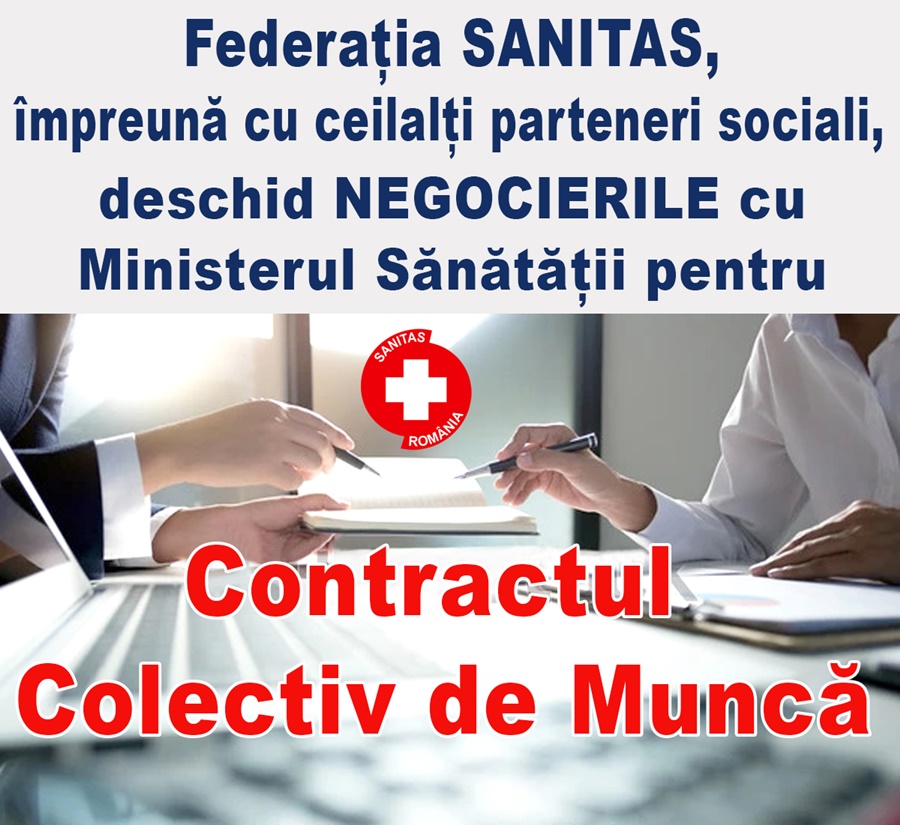 Negocieri ale Contractului Colectiv de Muncă la nivel de sector ”Sănătate. Activități sanitar-veterinare”