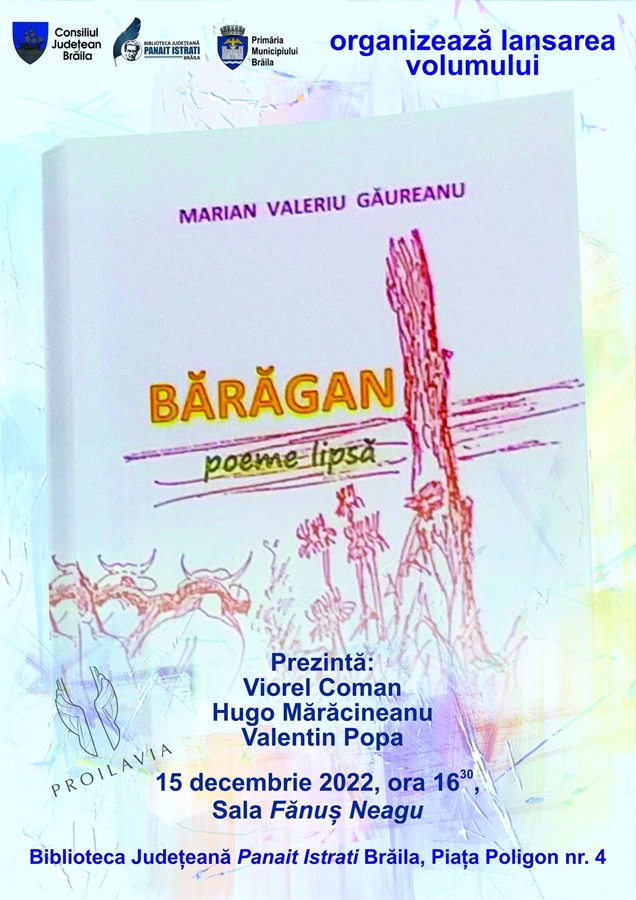 Lansare de carte la bibliotecă | “Bărăgan, poeme lipsă”, de Marian Valeriu&nbsp;Găureanu