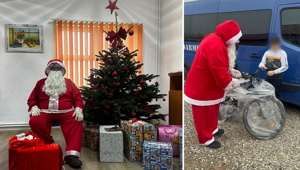“O poveste M.A.I. fericită de Crăciun” | Jandarmii brăileni au reușit să-l aducă pe Moș Crăciun în inimile mai multor copii din Movila&nbsp;Miresii