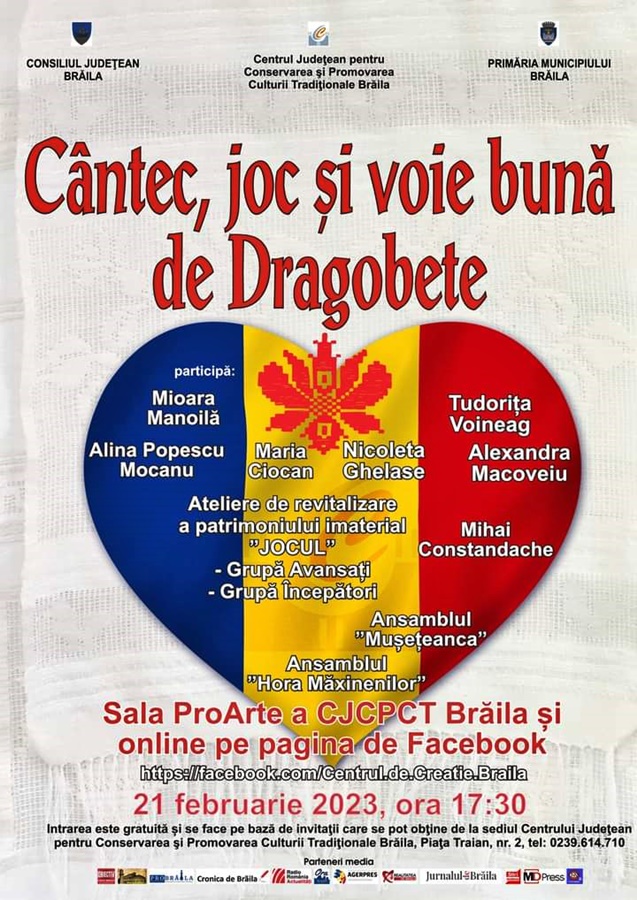 “Cântec, joc și voie bună de Dragobete!” | Spectacol de muzică, dans și voie bună, la care vor participa nume sonore, mesageri ai folclorului&nbsp;românesc