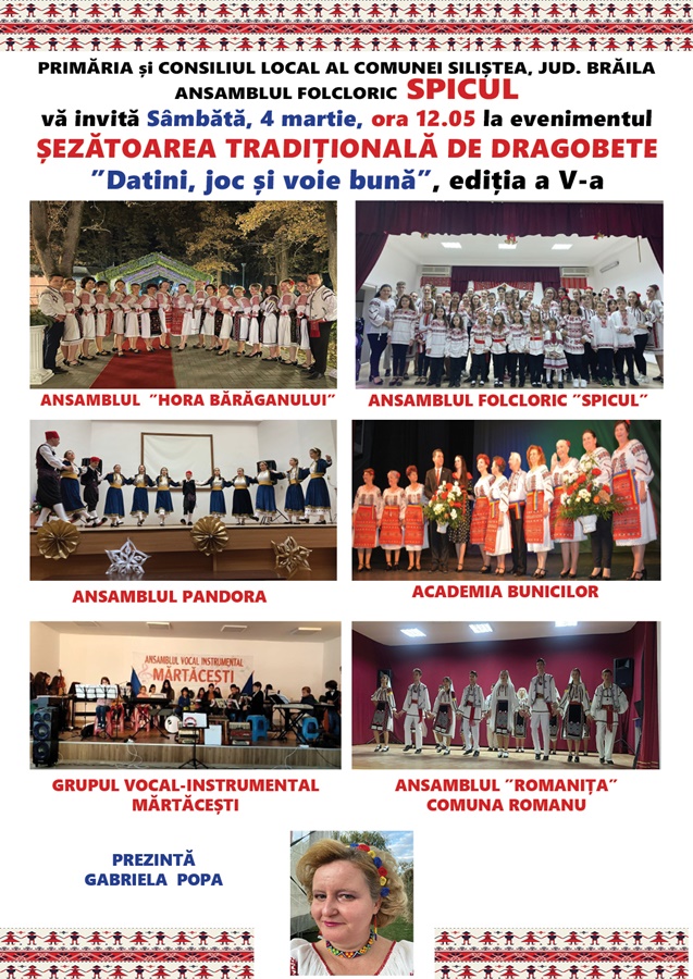 Șezătoare tradițională de dragobete, “Datini, joc și voie bună”, la&nbsp;Siliștea