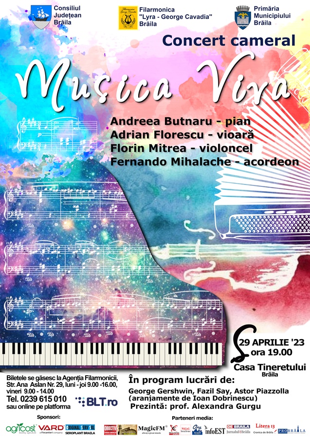 Ansamblul Musica Viva va susține un concert cameral la&nbsp;Brăila