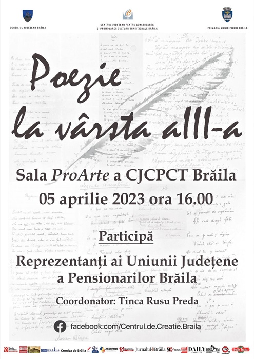 “Poezie la vârsta a III-a”, eveniment cultural educativ la Sala&nbsp;ProArte