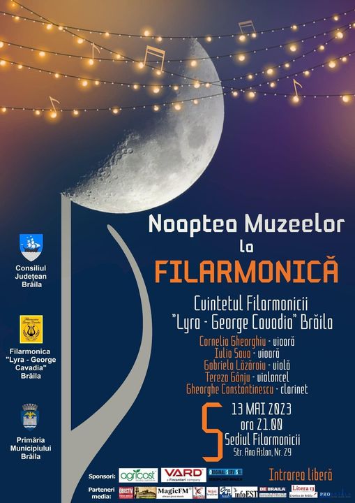 “Noaptea muzeelor” la Filarmonică | Concert cameral susținut de artiștii Cvintetului “Lyra – George Cavadia”&nbsp;Brăila