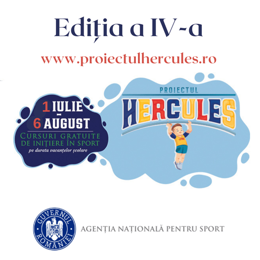 A patra ediție a Proiectului “HERCULES” este aproape de start | Cursuri gratuite de inițiere, pentru copii, în diferite discipline&nbsp;sportive