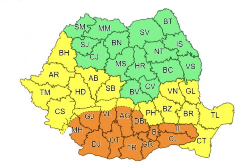 Cod Galben | Val de căldură, disconfort termic și instabilitate atmosferică&nbsp;accentuată