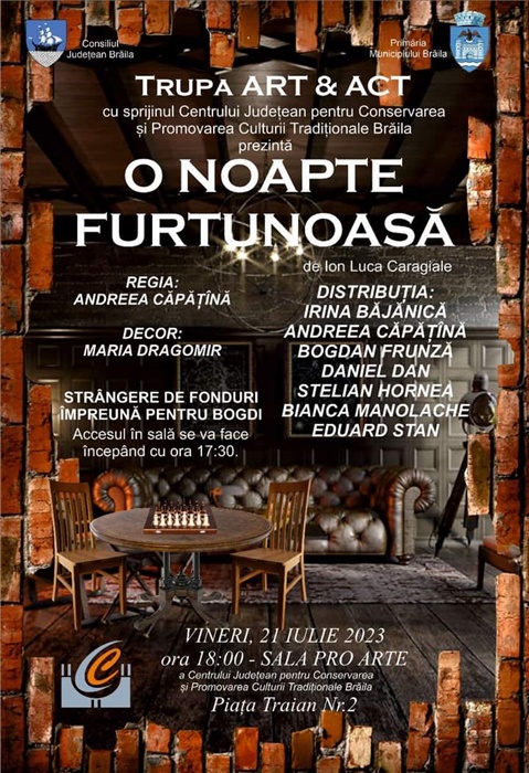 “O noapte furtunoasă”, de I.L Caragiale, pusă în scenă de trupa&nbsp;Art&Act