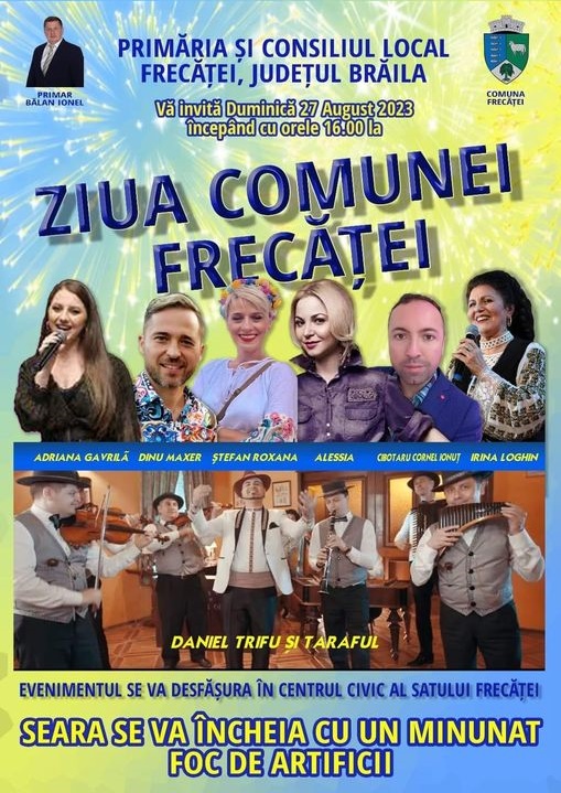 Muzică și foc de artificii la “Ziua Comunei&nbsp;Frecăței”
