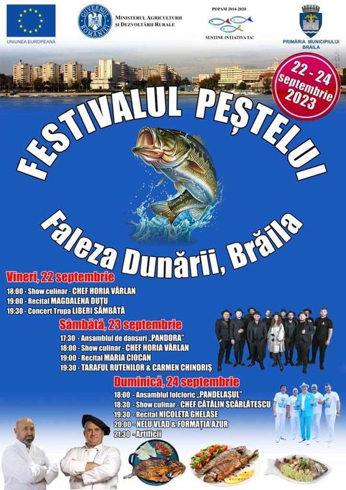 Vineri începe Festivalul Peștelui | Show-uri culinare cu chefii Cătălin Scărlătescu și Horia&nbsp;Vârlan