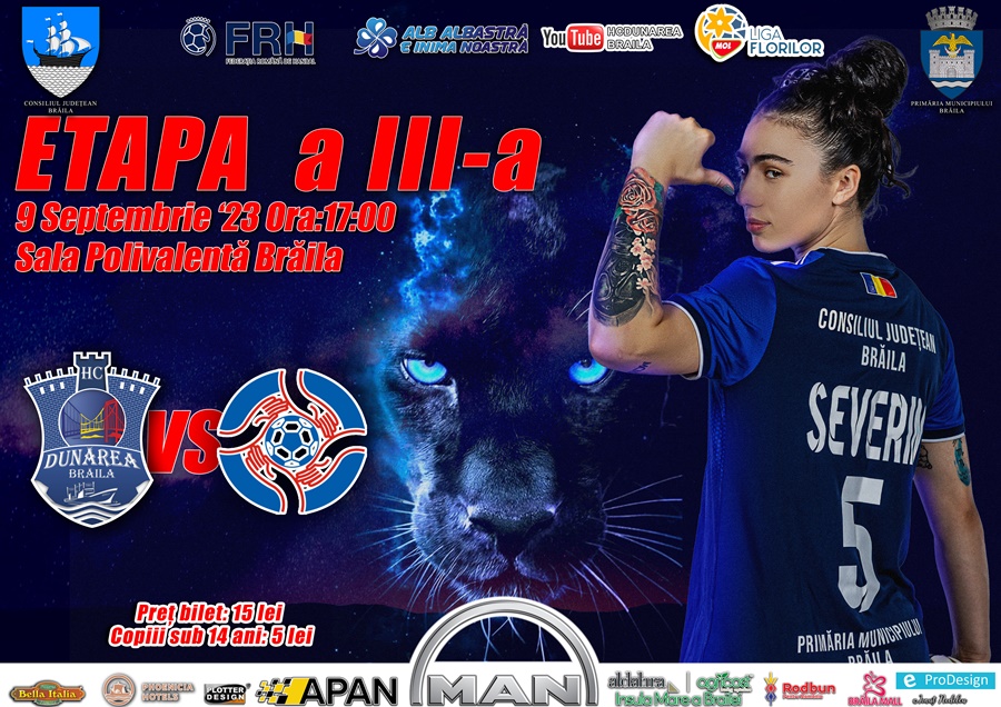 HC Dunărea Brăila va juca acasă cu HC Zalău, în etapa a III-a din Liga Florilor&nbsp;Mol