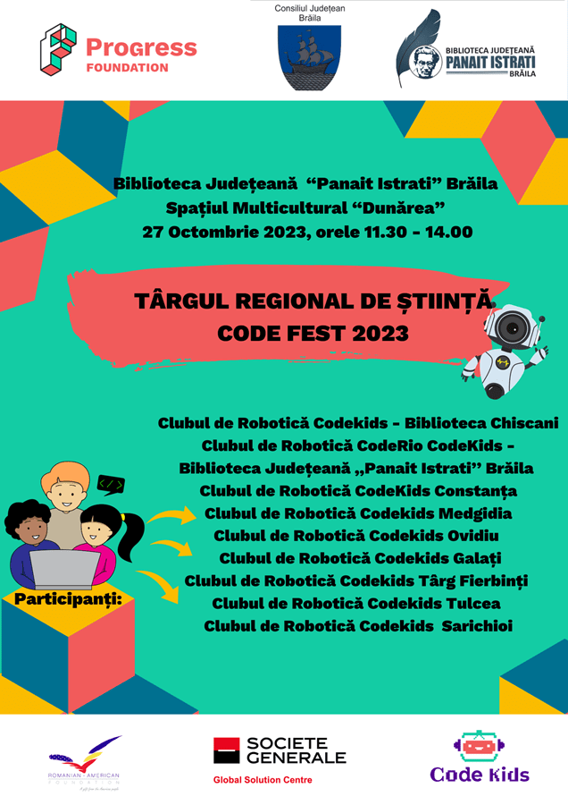 Târgul Regional de Știință “CODE Kids FEST”, Brăila&nbsp;2023