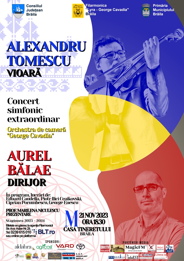 Concert simfonic extraordinar la Filarmonica “Lyra – George Cavadia”&nbsp;Brăila