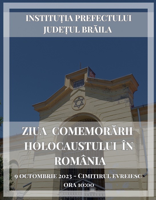 Programul manifestărilor dedicate comemorării Zilei Holocaustului, din 09&nbsp;octombrie