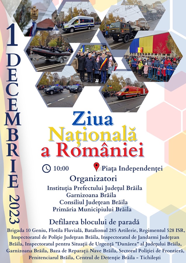 Programul evenimentelor din Brăila, dedicate aniversării Zilei Naționale a&nbsp;României