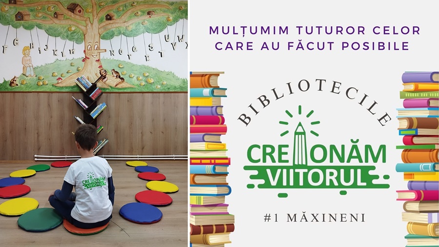 Asociația Creionăm Viitorul deschide, la Măxineni, prima bibliotecă înființată în cadrul proiectului “Bibliotecile Creionăm&nbsp;Viitorul”