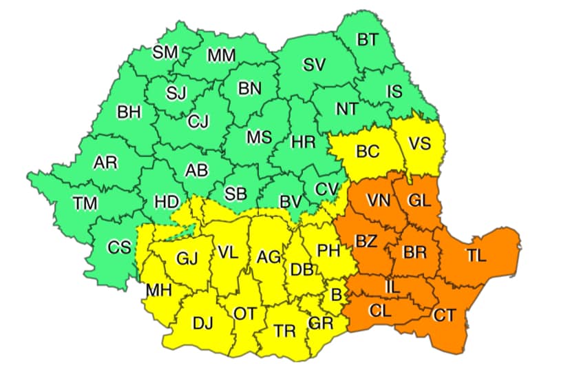 Atenție șoferi! Avertizare meteo de vreme severă | Se anunță ninsoare și&nbsp;viscol!